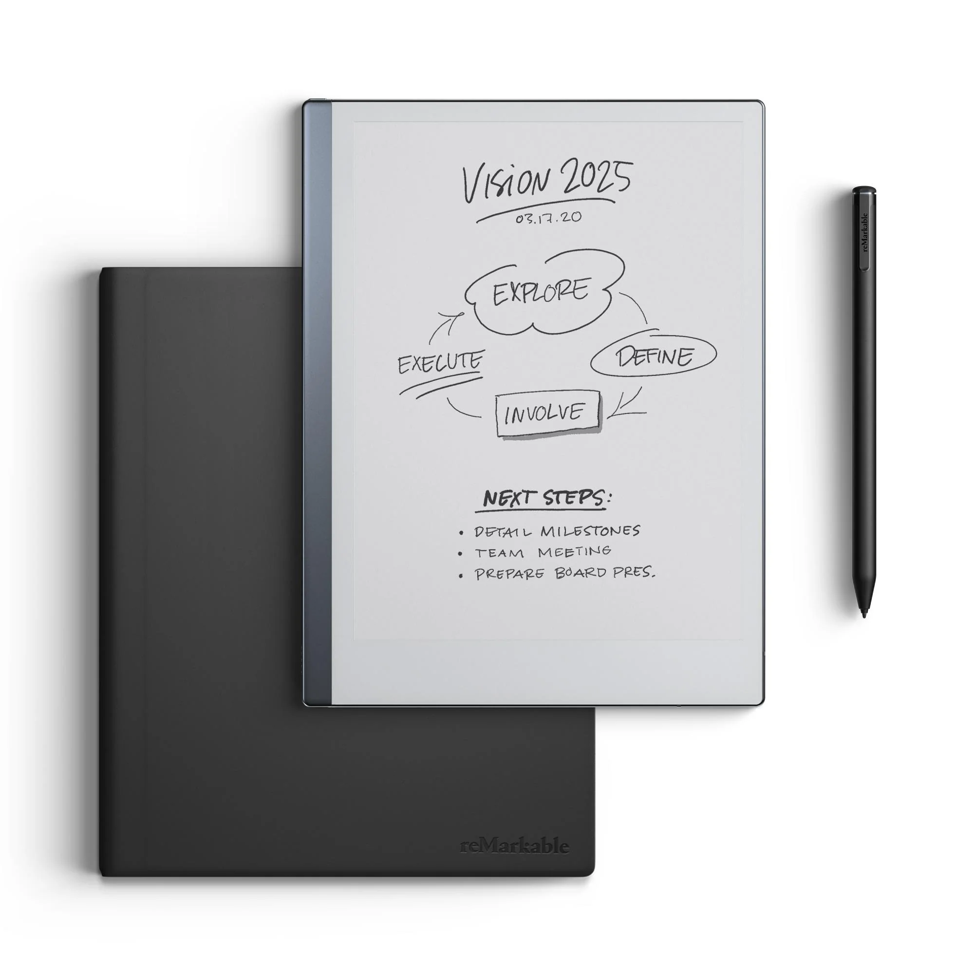 reMarkable 2 Paper Tablet with Marker Plus and Book Folio