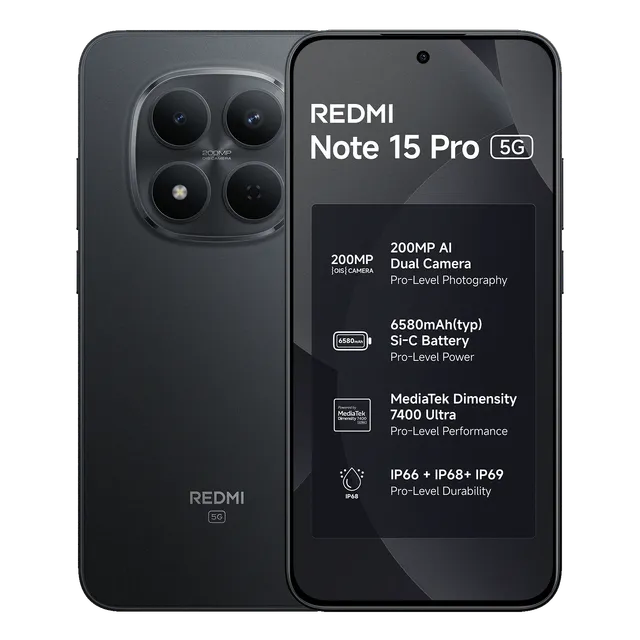 Xiaomi Redmi Note 15 Pro 5G - Black, 8-gb, 256gb, International-version, Xiaomi
