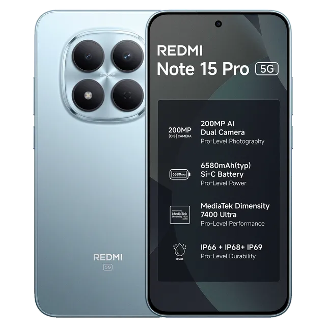 Xiaomi Redmi Note 15 Pro 5G - Glacier-blue, 8-gb, 256gb, International-version, Xiaomi