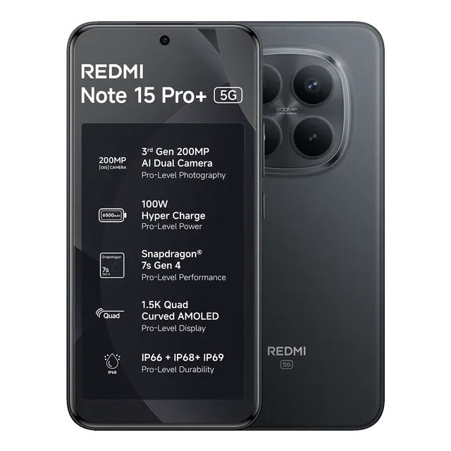 Xiaomi Redmi Note 15 Pro+ 5G - Black, 8-gb, 256gb, International-version, Xiaomi