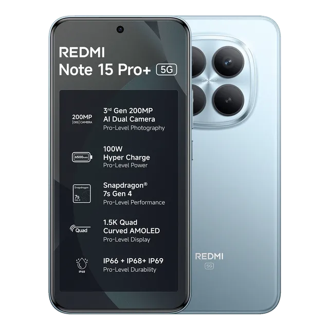 Xiaomi Redmi Note 15 Pro+ 5G - Glacier-blue, 8-gb, 256gb, International-version, Xiaomi
