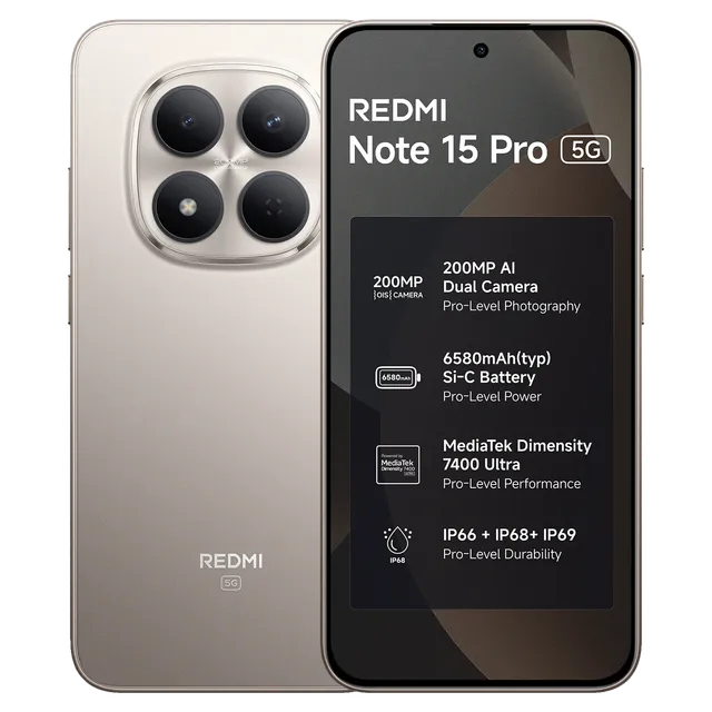 Xiaomi Redmi Note 15 Pro 5G - Titanium, 8-gb, 256gb, International-version, Xiaomi